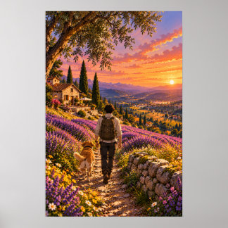 Póster Los campos de lavanda del vagabundo