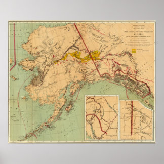 Póster Los campos de oro y carbón de Alaska