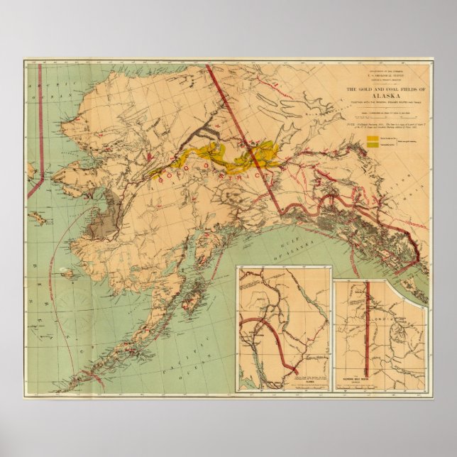 Póster Los campos de oro y carbón de Alaska (Frente)