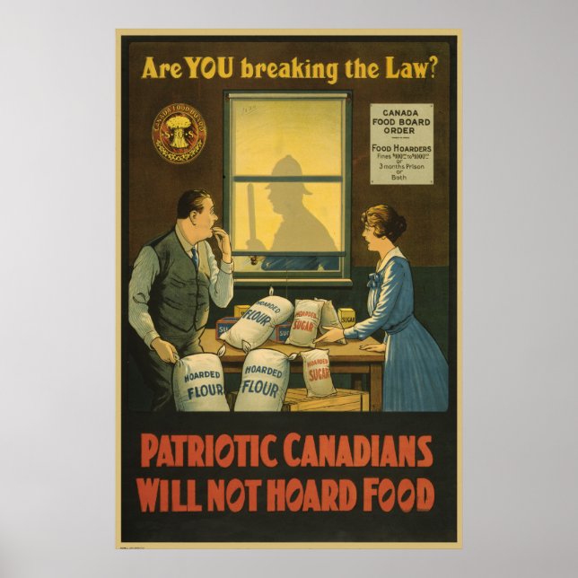Póster Los canadienses no van a acaparar la comida poster (Frente)