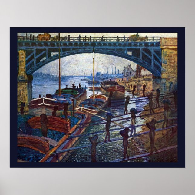 Póster Los Carboneros por Claude Monet (Frente)