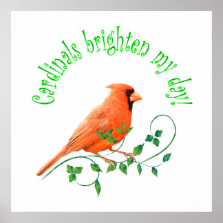 Póster Los cardenales alegran mi día