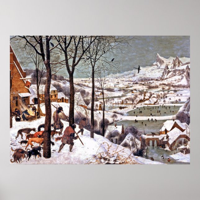 Póster Los cazadores en la nieve de Bruegel el anciano (Frente)