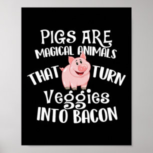 Póster Los Cerdos Son Animales Mágicos - Bycon Lover Bbq