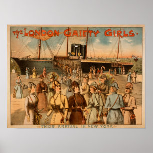 Póster Los chicas "llegada de la alegría de Londres a
