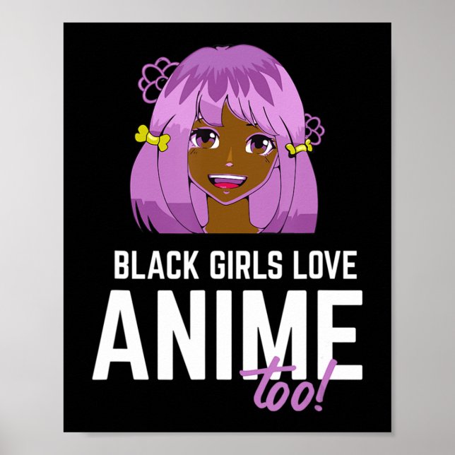 Póster Los Chicas negros adoran a Anime con los afroameri (Frente)