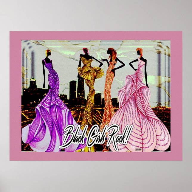 Póster ¡Los Chicas negros rockean! (Frente)