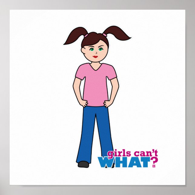 Póster ¿Los chicas no pueden QUÉ? Chica (Frente)