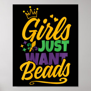 Póster Los chicas solo quieren cuentas. Divertido Mardi G