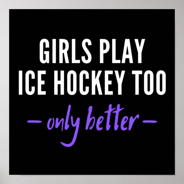 Póster Los chicas también juegan hockey sobre hielo. Sólo (Frente)