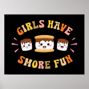 Póster Los chicas tienen obsequios de Kawaii Camping Smor