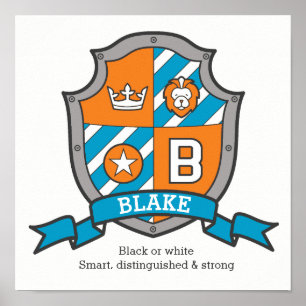 Póster Los chicos Blake nombran y significan poster escud