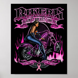 Póster Los ciclistas contra el cáncer de mama luchan por 