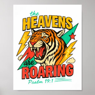 Póster Los cielos están rugiendo Salmo 19_1 Tigre Cristia