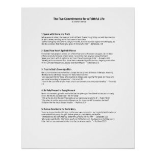 Póster Los cinco compromisos para una vida fiel