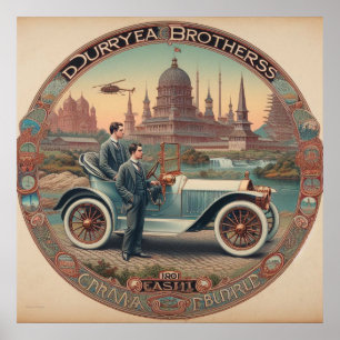 Póster Los Coches de los Hermanos Duryea 1861 02X