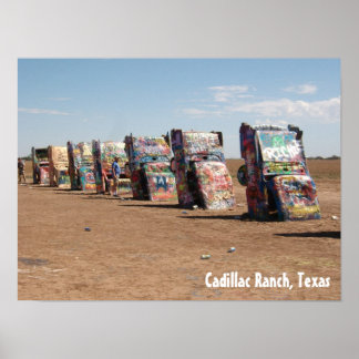 Póster Los coches en Cadillac Ranch, Texas