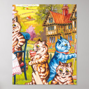 Póster Los coloridos gatos psicodélicos Louis Wain
