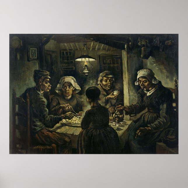 Póster Los comedores de patatas de Van Gogh (Frente)
