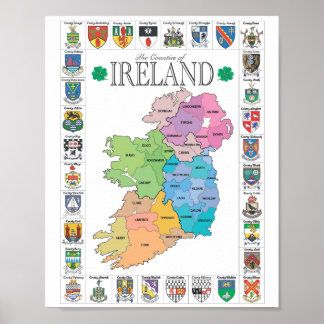 Póster Los condados de Irlanda Poster