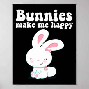 Póster Los conejitos me hacen feliz niño Chica