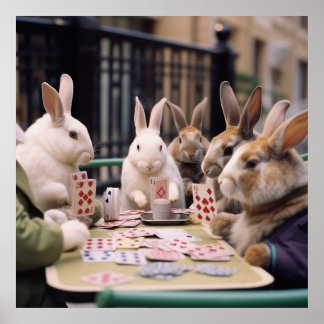 Póster ¡Los conejitos, se burlan, apuestan y se rebotan p