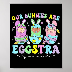 Póster Los conejitos son enfermeras de bebés madres eggst