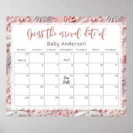 Póster Los copos de nieve rosados y plateados adivinan el