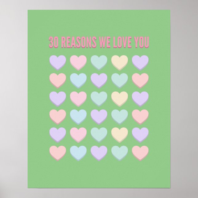 Póster Los corazones - 30 Razones te dan la bienvenida -  (Frente)