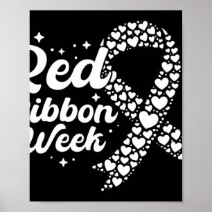 Póster Los corazones de la cinta roja de la semana de la 