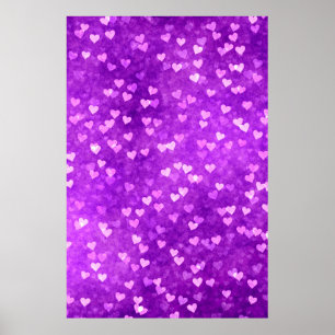 Póster Los corazones rompen las luces y forman el púrpura