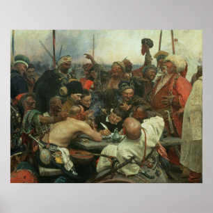 Póster Los Cossacks de Zaporozhye que escriben una letra