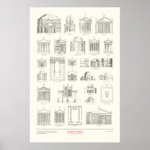 Póster Los cuatro libros de arquitectura - Templos antigu