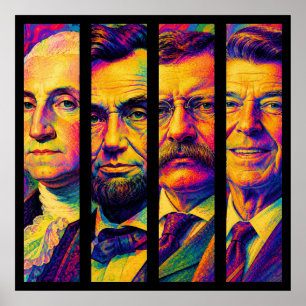 Póster Los Cuatro Presidentes