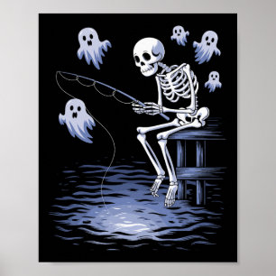 Póster Los curiosos amantes de la pesca en Skeleton tembl