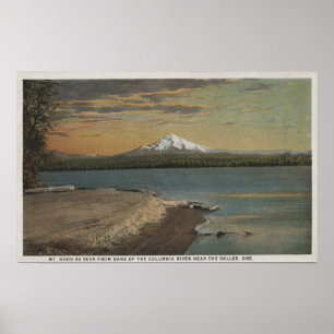 Póster Los Dalles, Oregón - Monte Hood de Columbia Rive