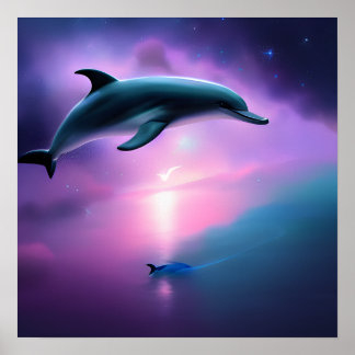 Póster Los delfines de noche