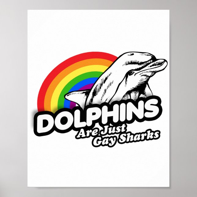 Póster Los delfines son solo tiburones gays (Frente)