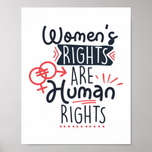 Póster Los derechos de la mujer son derechos humanos y el