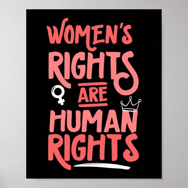 Póster Los derechos de las mujeres feministas son derecho (Frente)