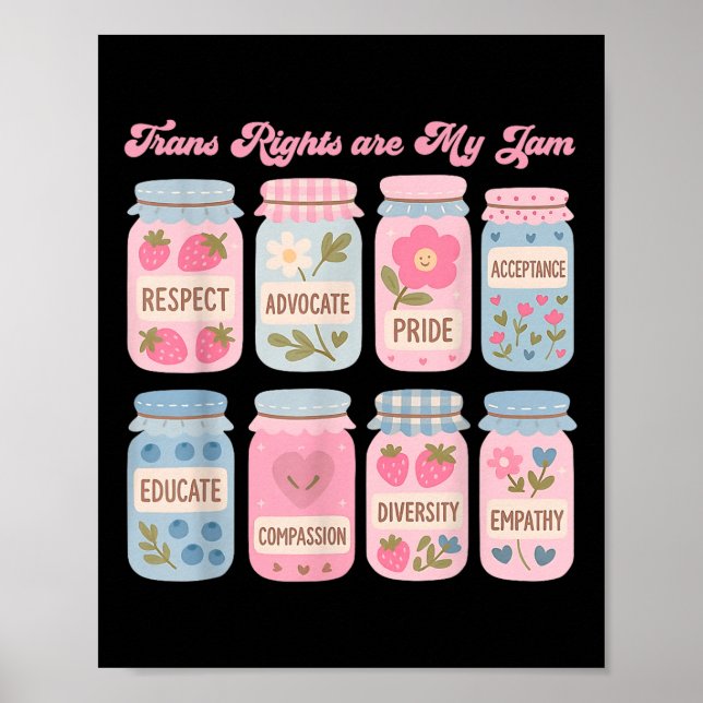 Póster Los Derechos Trans Son Mi Jam Sutil Orgullo Transg (Frente)
