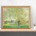 Póster Los deseos de Claude Monet<br><div class="desc">Este bonito cuadro de Claude Monet presenta una escena pintada con una paleta de colores que está casi completamente dominada por tonos fríos de primavera, salvia, apio y kelly green, y acero y azul marino. Los dorados daubs de la parte inferior derecha sugieren florecimiento, y las hojas de los árboles...</div>