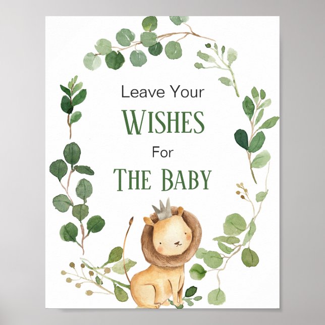 Póster Los deseos de los leones verdes en Baby Shower par (Frente)