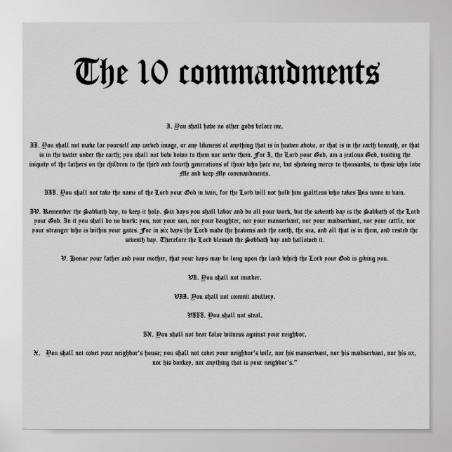 Póster Los diez mandamientos (Frente)
