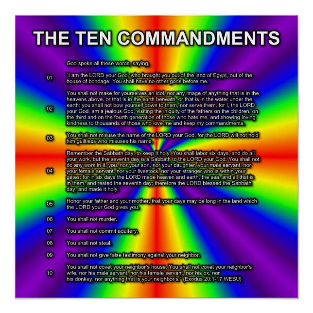 Póster Los Diez Mandamientos (Anverso)