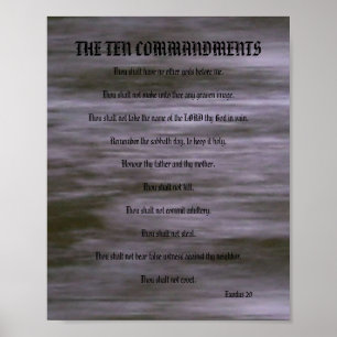 Póster Los diez mandamientos - el gris raya el poster