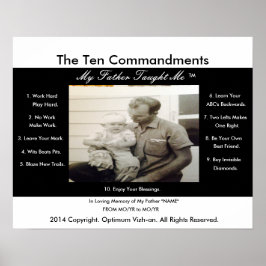 Póster Los Diez Mandamientos Que Mi Padre Me Enseñó