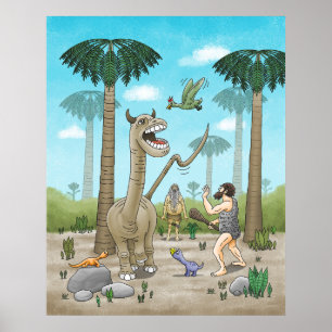 Póster Los dinosaurios cumplen la Edad de Piedra