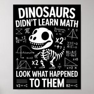 Póster Los dinosaurios no aprendieron matemáticas diverti