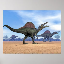 Póster Los dinosaurios Spinosaurus caminan - rendimento 3